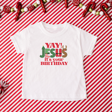 Load image into Gallery viewer, Christmas collection: Yay! Jesus, it's your birthday! Toddler Short Sleeve T-Shirt