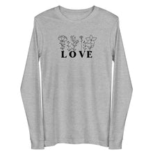 Load image into Gallery viewer, Valentine Collection: Love with flowers Unisex Long Sleeve T-Shirt