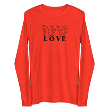 Load image into Gallery viewer, Valentine Collection: Love with flowers Unisex Long Sleeve T-Shirt