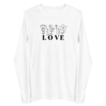 Load image into Gallery viewer, Valentine Collection: Love with flowers Unisex Long Sleeve T-Shirt
