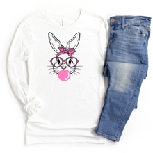 Load image into Gallery viewer, Easter Collection: Bunny Blowing Bubble Unisex Long Sleeve T-Shirt