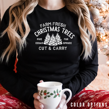 Load image into Gallery viewer, Christmas collection: Farm Fresh Christmas Tree Unisex Long Sleeve T-shirt