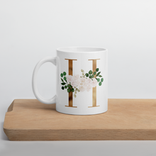 Load image into Gallery viewer, Gold letter mug with one design choice per letter