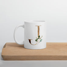 Load image into Gallery viewer, Gold letter mug with one design choice per letter