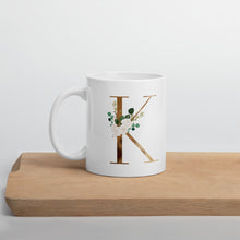 Load image into Gallery viewer, Gold letter mug with one design choice per letter
