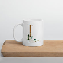 Load image into Gallery viewer, Gold letter mug with one design choice per letter