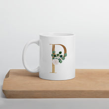 Load image into Gallery viewer, Gold letter mug with one design choice per letter