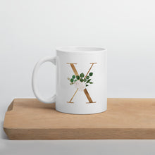 Load image into Gallery viewer, Gold letter mug with one design choice per letter