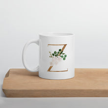 Load image into Gallery viewer, Gold letter mug with one design choice per letter