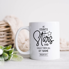 Load image into Gallery viewer, He counts the stars mug with one design choice