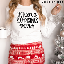 Load image into Gallery viewer, Christmas collection: Hot Cocoa & Christmas movies Unisex Long Sleeve T-shirt