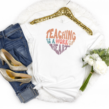 Load image into Gallery viewer, Teacher Collection: Teaching is a way of heart in a heart Unisex short sleeve  T-shirt
