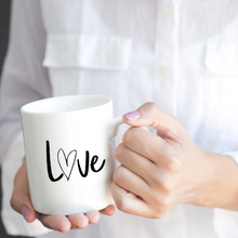 Load image into Gallery viewer, Love mug with font choices