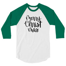 Load image into Gallery viewer, Christmas collection: Merry Christmas 3/4 sleeve raglan shirt