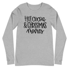 Load image into Gallery viewer, Christmas collection: Hot Cocoa & Christmas movies Unisex Long Sleeve T-shirt