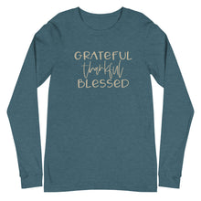 Load image into Gallery viewer, Fall collection: Grateful thankful Blessed Unisex Long Sleeve T-shirt