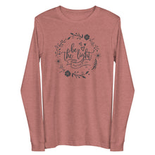 Load image into Gallery viewer, Be the Light with design Unisex Long Sleeve T-shirt
