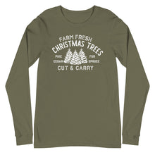 Load image into Gallery viewer, Christmas collection: Farm Fresh Christmas Tree Unisex Long Sleeve T-shirt