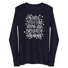 Load image into Gallery viewer, Christmas collection: Oh Holy Night, the Stars are Brightly Shining Unisex Long Sleeve T-shirt