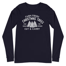 Load image into Gallery viewer, Christmas collection: Farm Fresh Christmas Tree Unisex Long Sleeve T-shirt