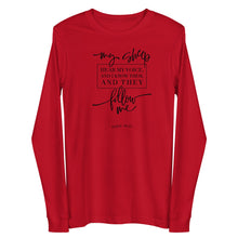 Load image into Gallery viewer, My sheep hear my voice Unisex Long Sleeve T-shirt