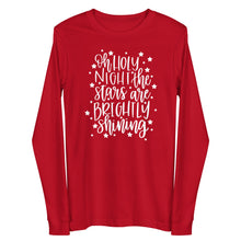 Load image into Gallery viewer, Christmas collection: Oh Holy Night, the Stars are Brightly Shining Unisex Long Sleeve T-shirt