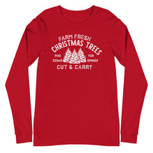 Load image into Gallery viewer, Christmas collection: Farm Fresh Christmas Tree Unisex Long Sleeve T-shirt
