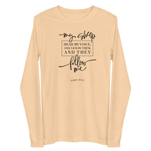 Load image into Gallery viewer, My sheep hear my voice Unisex Long Sleeve T-shirt