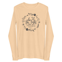 Load image into Gallery viewer, Be the Light with design Unisex Long Sleeve T-shirt