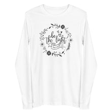 Load image into Gallery viewer, Be the Light with design Unisex Long Sleeve T-shirt
