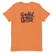 Load image into Gallery viewer, Fall collection: thankful grateful blessed Unisex short sleeve t-shirt