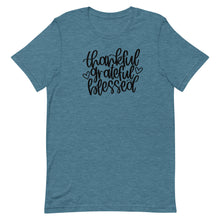 Load image into Gallery viewer, Fall collection: thankful grateful blessed Unisex short sleeve t-shirt