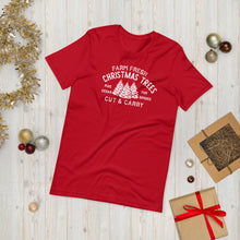 Load image into Gallery viewer, Christmas collection: Farm Fresh Christmas Trees Unisex Short Sleeve T-Shirt