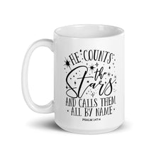 Load image into Gallery viewer, He counts the stars mug with one design choice