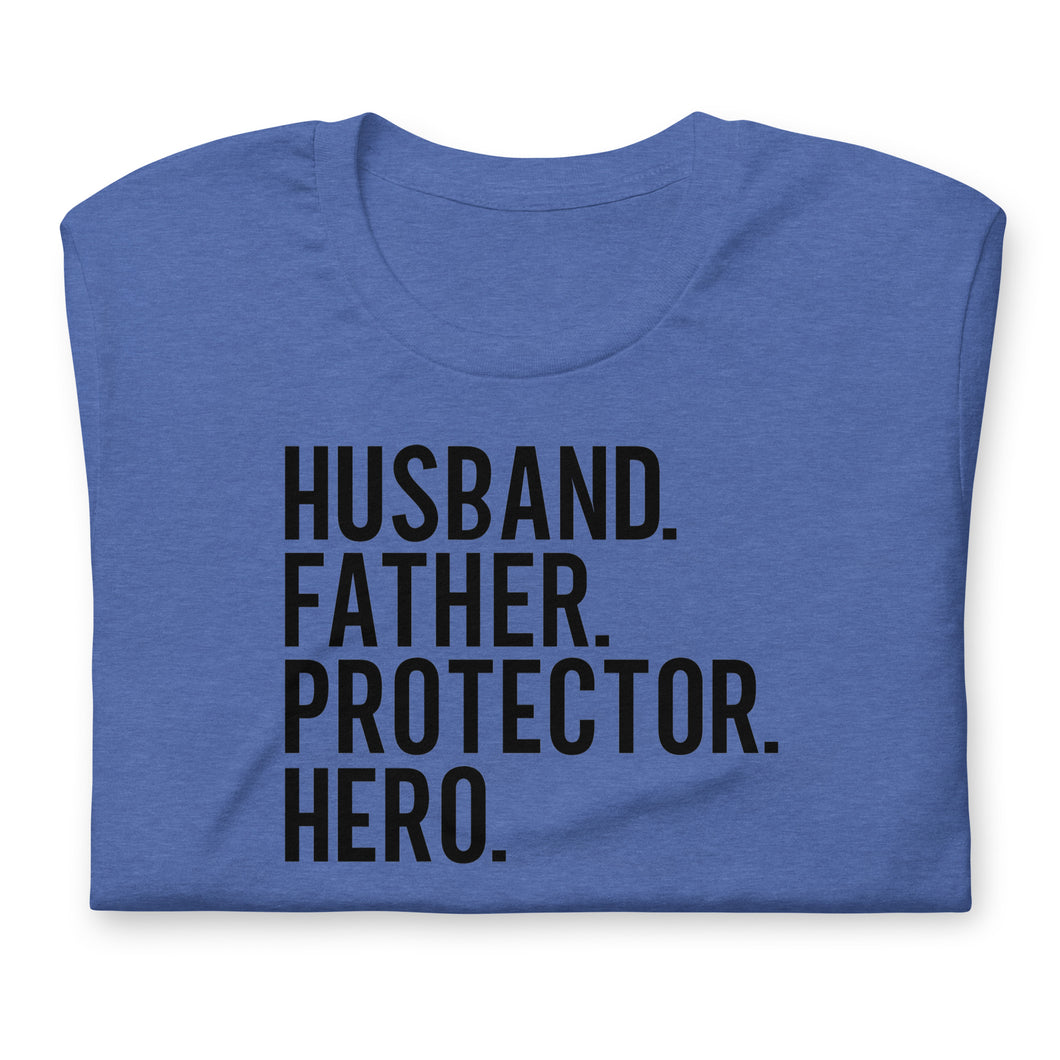 Summer Collection: Husband Father Protector Hero Unisex Short Sleeve t-shirt