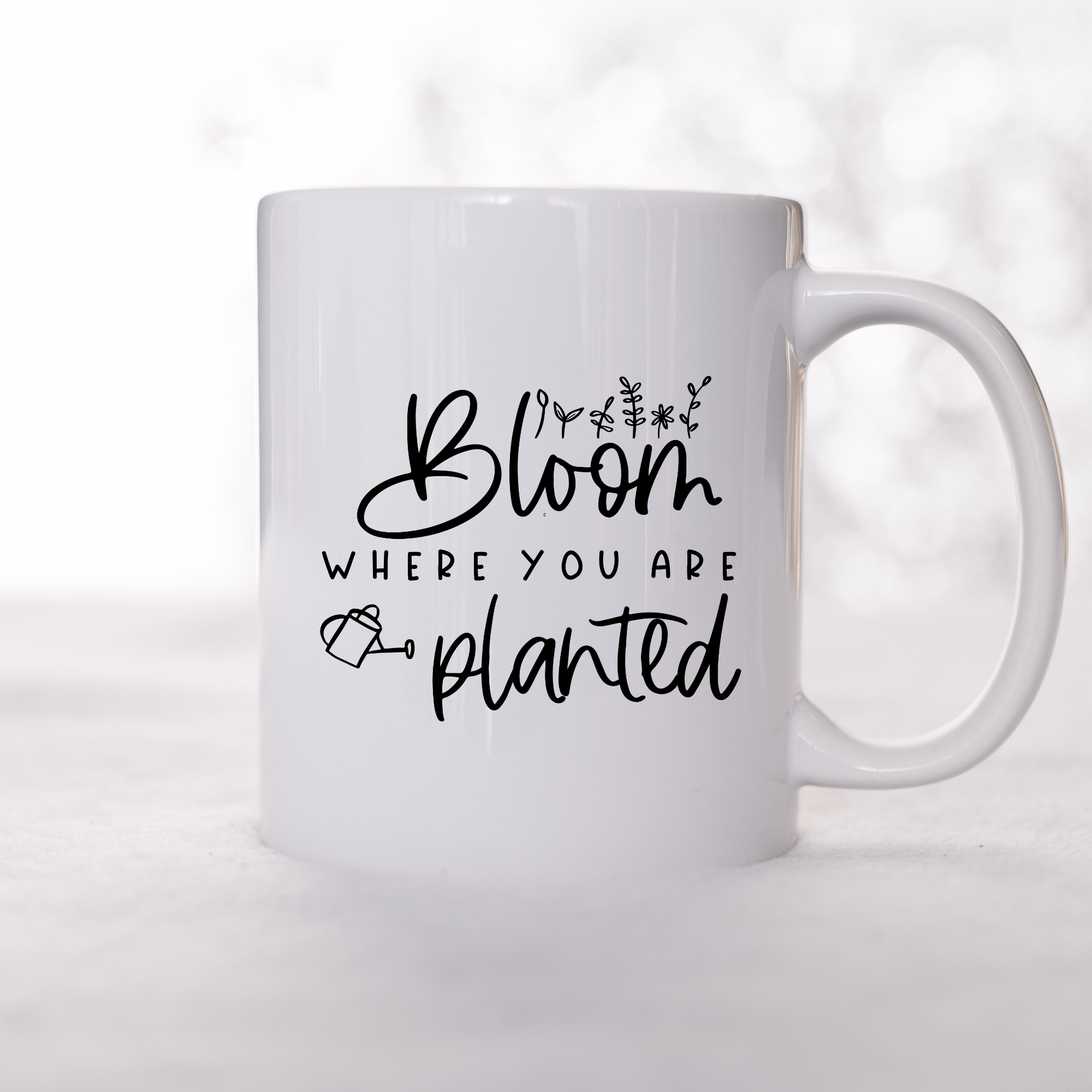 Bloom where you're planted coffee mug