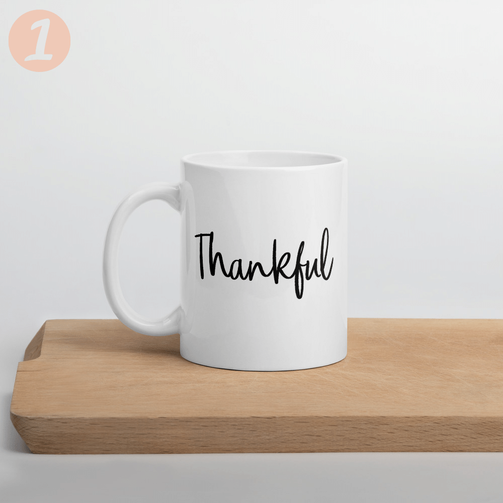 Thankful mug with font choices