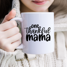 Load image into Gallery viewer, One Thankful Mama mug with one design choice
