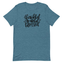Load image into Gallery viewer, Fall collection: thankful grateful blessed Unisex short sleeve t-shirt
